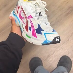 Balenciaga White Multicolor Chunky Runner Sneaker